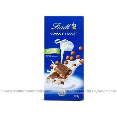 Lindt Swiss Classics Swiss Milk Chocolate Roasted Hazelnuts 100gm
