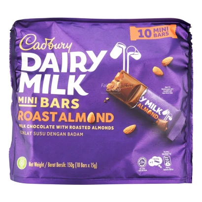 Cadbury Dairy Milk Chocolate Roasted Almond Mini Bars (10pcs) 125gm