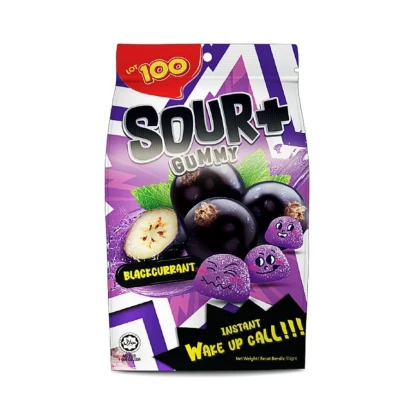 Sour+ Blackcurrant Gummy Candy 95g