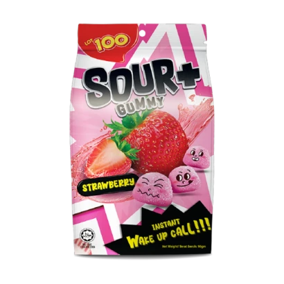 Sour+ Strawberry Gummy Candy 95g