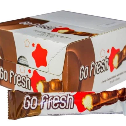 Go fresh Chocolate Wafer | Cocoa Coated wafer with Milk Cream 24 wafer x (20g each)