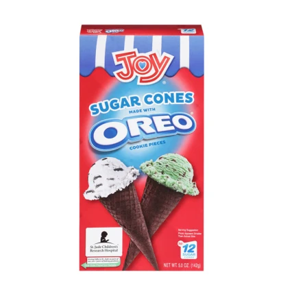 Joy Sugar Cones Made With Oreo Cookie Pieces 142G