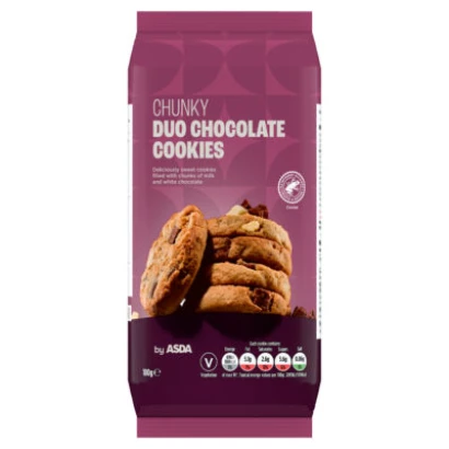 Asda Chunky Duo Chocolate Cookies 180gm