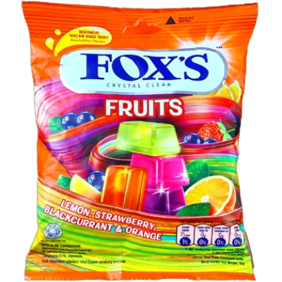 Fox's Fruits Lemon, Strawberry, Blackcurrant & Orange Candy 90gm
