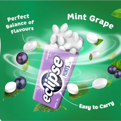 Eclipse Grape Flavor Mints (Sugar Free) 8pcs Box 280gm