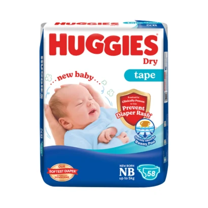 Huggies Dry Tape NB (Upto 5KG) 58 pcs