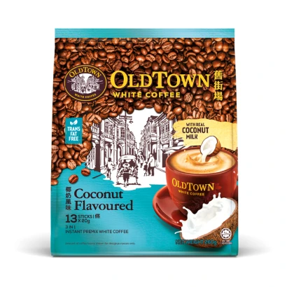 Old Town White Coffee Coconut Flavor 3in1 Instant Premix White Coffee (13sticks X 20g) 260gm