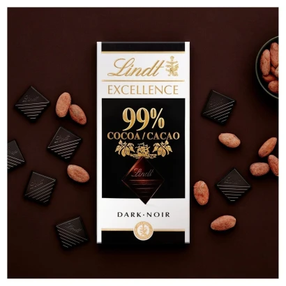 Lindt Excellence 99% Cacao Dark Chocolate Bar 50G