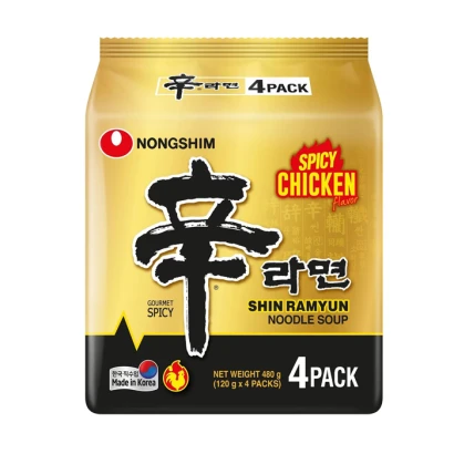 Nongshim Spicy Chicken Flavor Shin Ramyun Noodle Soup (4pcs) 480gm