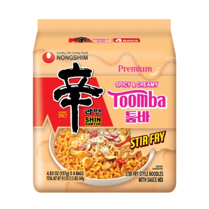 Nongshim Spicy & Creamy Toomba Stir Fry Style Noodles with Sauce Mix (4pcs) 548gm