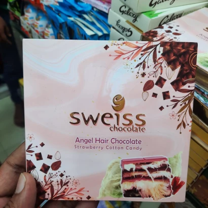Swiss Chocolate Angel Hair Chocolate Strawberry Cotton Candy 100gm
