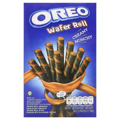 Oreo Wafer Roll Creamy Munchy With Chocolate Flavored Cream 54gm