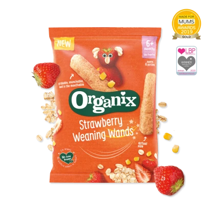 Organix Strawberry Weaning Wands (From 6+ Months) 25g