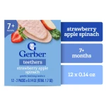 Gerber Strawberry Apple Spinach Teethers Wafers (From 7+mnths) 48gm