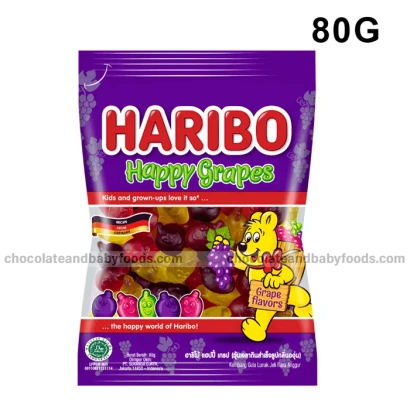 Haribo Happy Grapes Gummy Candy 80G