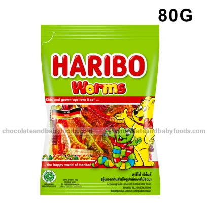 Haribo Worm Gummy Candy 80G
