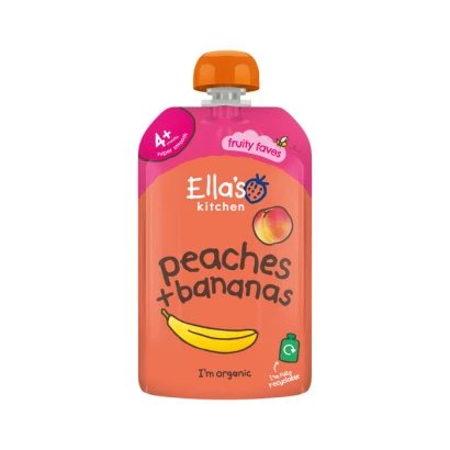 Ella's Kitchen Peaches + Bananas Puree (From 4m+) 120gm