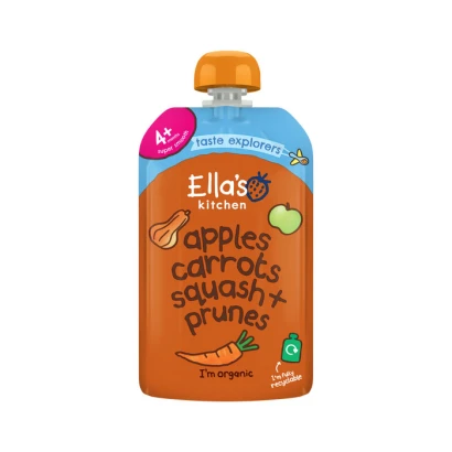 Ella's Kitchen Apples Carrots Squash + Prunes Puree (From 4m+) 120gm