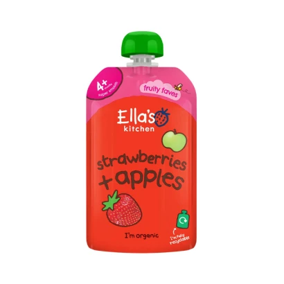 Ella's Kitchen Strawberries + Apples Puree (From 4m+) 120gm