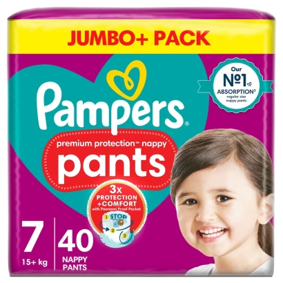 Pampers Premium Protection Nappy Pants 7 (19+kg) 40pcs