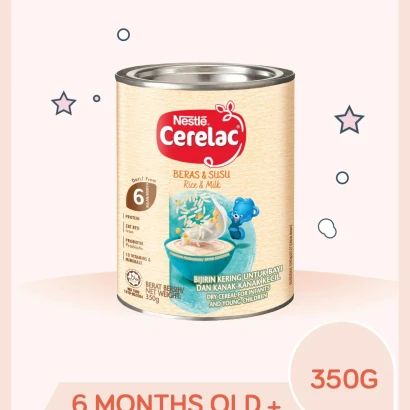 Nestle Cerelac Rice & Milk (From 6mnths) 350gm