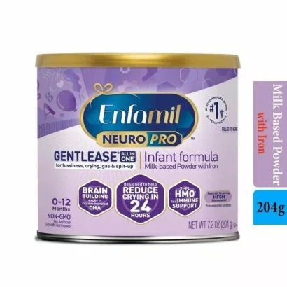 Enfamil Neuro Pro Gentlease Infant Formula Milk-Based Powder with Iron (From 0-12mnths) 204gm