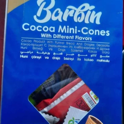 Barbin cocoa mini - cones with different flavours hazelnut,vanilla,mint,caramel,dark chocolate,coffee,coconut 250gm