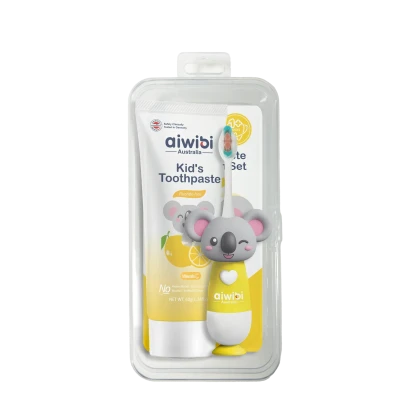 Aiwibi Kid's Toothpaste & Toothbrush Set (Yellow)