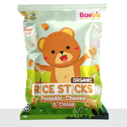 Baebis Organic Rice Stick Pumpkin, Cheese & Onion (9+mnths) 12g