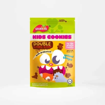 Gnubkins Kids Cookies Double Choco Chip Animal Shape 40g