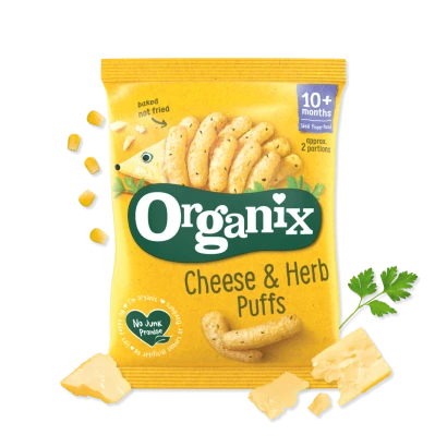Organix Cheese & Herb Puffs (From 10+ Months) 15g