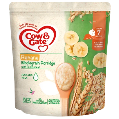 Cow & Gate Banana Wholegrain Porridge with Buckwheat (From 7 Months) 200gm