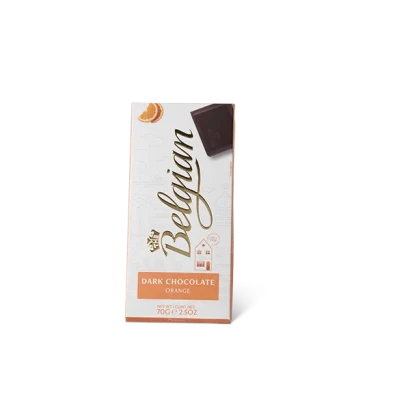 Belgian No Sugar Added Dark Chocolate Orange Bar Gluten Free 70g