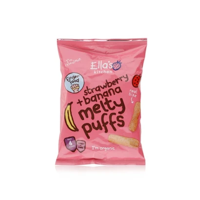 Ella's Kitchen Strawberry & Banana Melty Puffs (From 6 Months) 20gm
