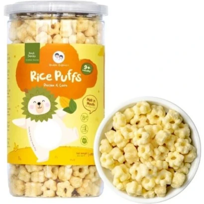 Double Happiness Rice Puffs Durian & Corn 50gm