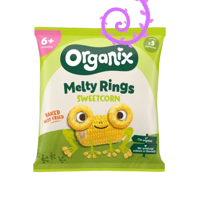 Organix  Melty Rings Sweetcorn  (From 6+ Months) 25g