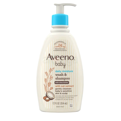 Aveeno Baby Daily Moisture Wash & Shampoo with Shea Butter 354ml
