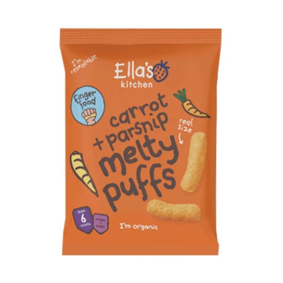 Ella's Kitchen Carrot + Parsnip Melty Puffs (From 6 Months) 20gm