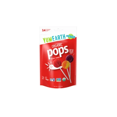 YUMEARTH Organic Pops (Strawberry, Pomegranate, Peach, Cherry) 87gm