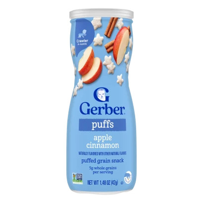 Gerber Apple Cinnamon Puffs (8+ Months) 42gm