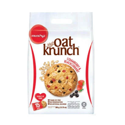 Munchey's Oat Krunch Strawberry & Blackcurrant Cookies 390gm