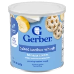 Gerber Baked Teether Wheels Banana Cream (8+ Months) 42G